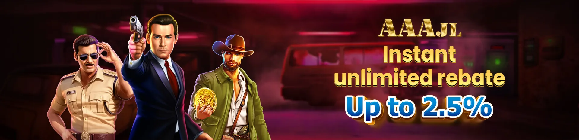 Promotional banner showing a generous welcome bonus offer